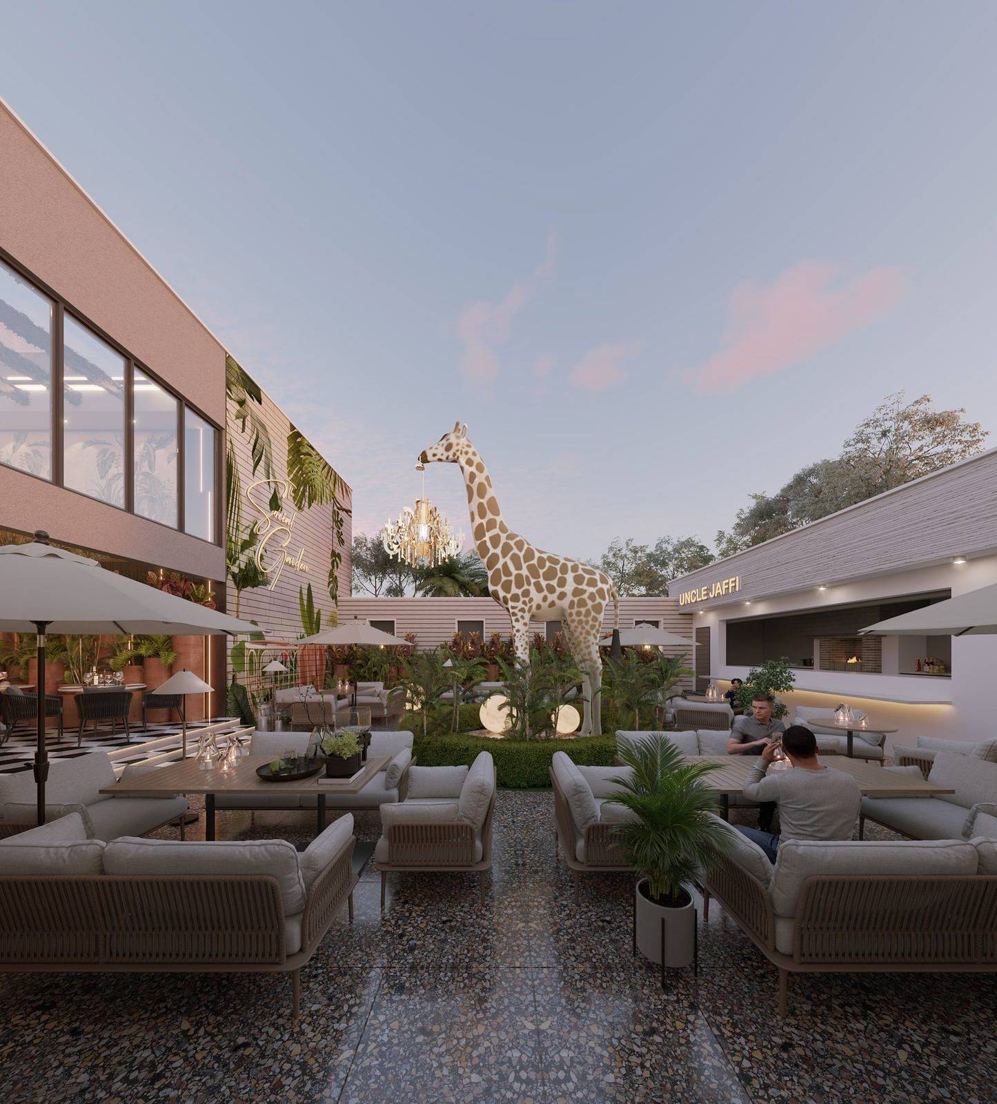 UJ Port Harcourt redevelopment — The Social Garden courtyard