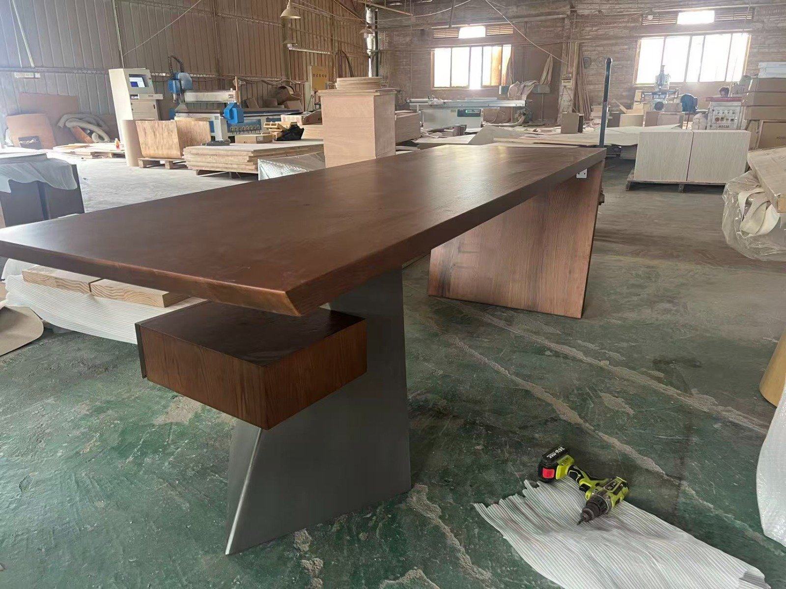 ADO International — Walnut desk with floating drawer