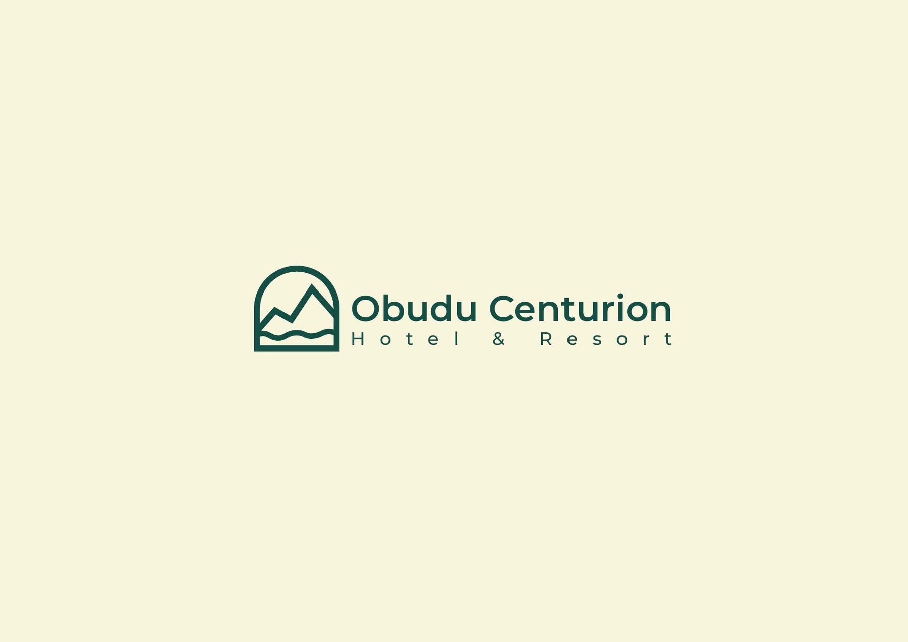 Obudu Centurion brand identity &mdash; Horizontal lockup &middot; ivory