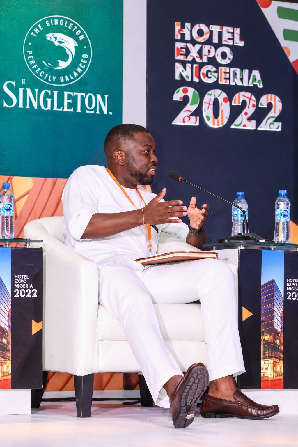 Jeffrey Oduma speaking at Hotel Expo Nigeria 2022