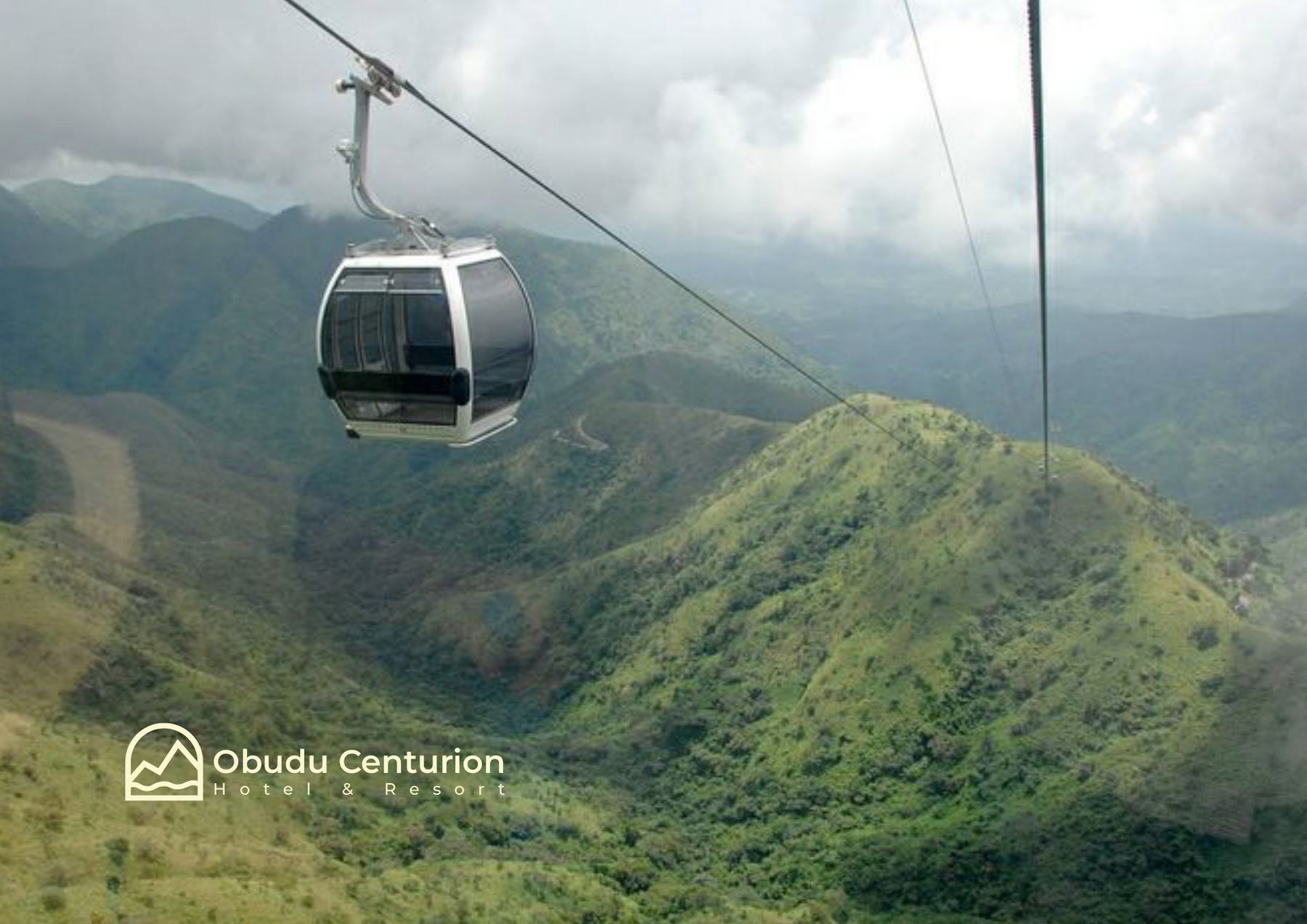 Obudu Centurion brand identity &mdash; Horizontal lockup &middot; Obudu cable car