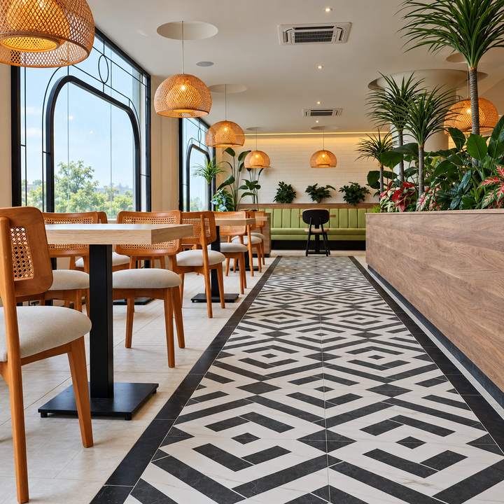 OVF Lounge &mdash; Window dining & tile runner